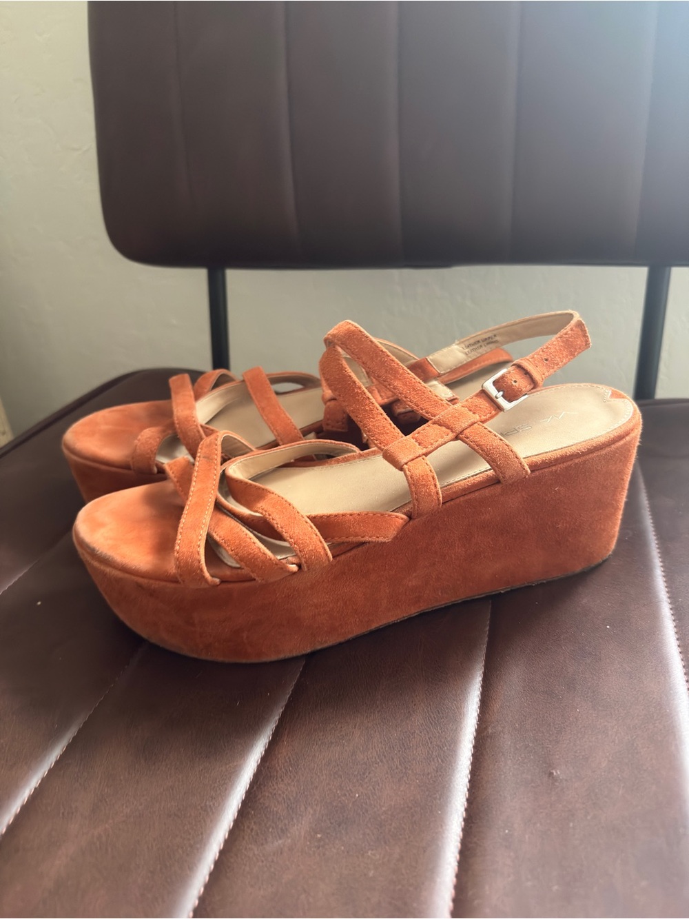 Via spiga Orange Suede Strappy Women's Sandals
